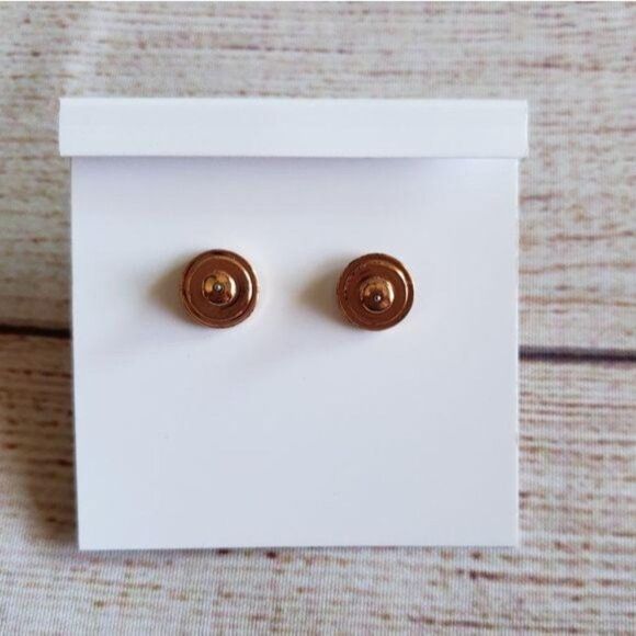 Tory Burch Logo Pearl Drop Rose Gold Tone Earrings - Picture 5 of 8